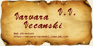 Varvara Večanski vizit kartica